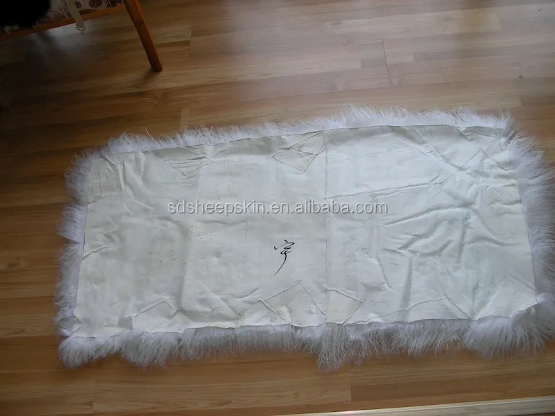 Natural White Sheepskin Fur Goat Hair Animal Skin Rug