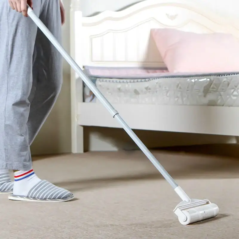 Durable Pet Hair Sticky Elastic Long Handle Lint Roller Mop With one Roller for inside kitchen bedroom