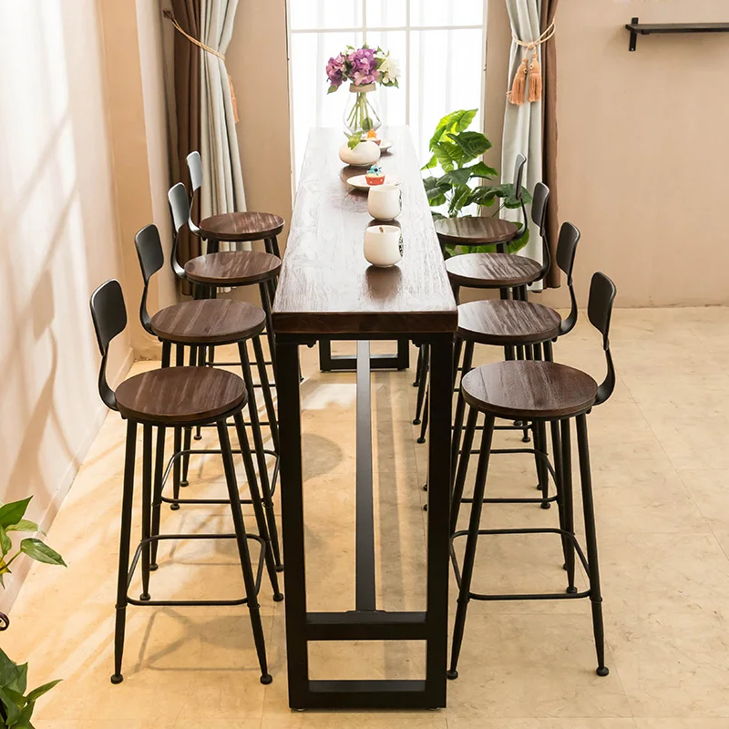 modern industrial style wooden bar table