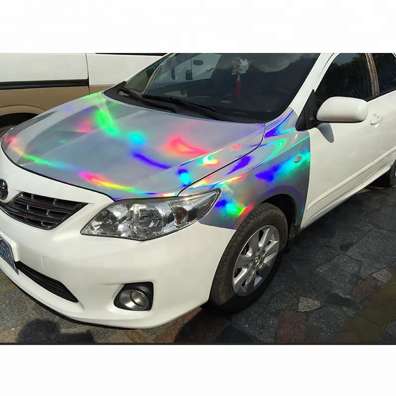 1.52*18m Holographic Silver laser Chrome mirror car vinyl wrap colorful color change vinyl to catch eyes for your car film