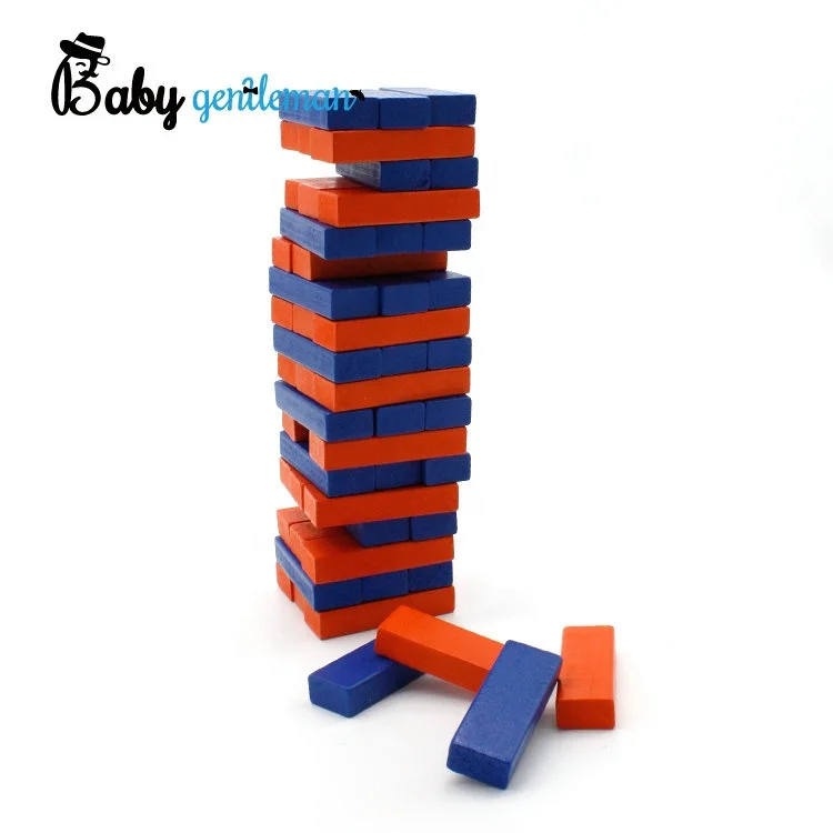 2023 High quality kids tumbling tower game wooden stacking blocks with customize Z13164D