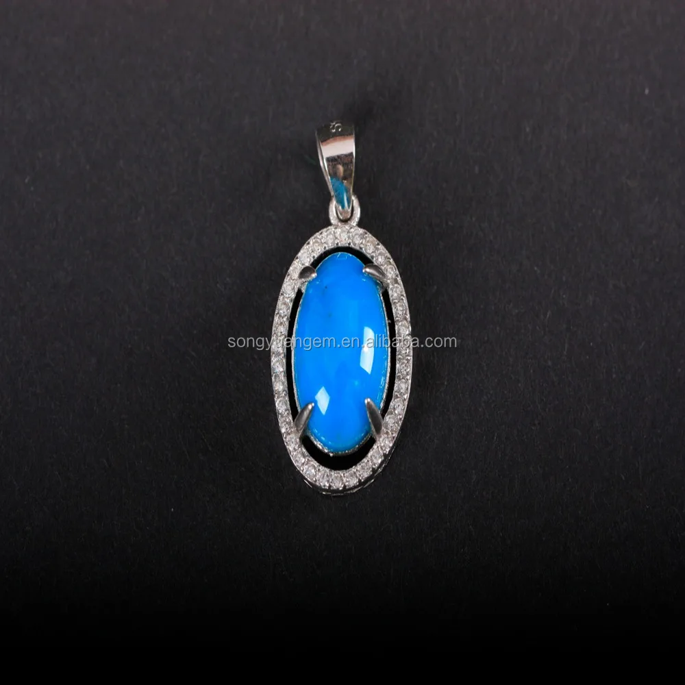 2018 turquoise pandent 925 sliver beryl pendant manufactures in china