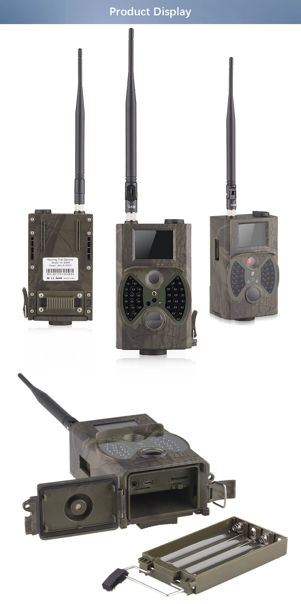 Hunting Camera HC-300M 16MP 940nm Night Vision Trail Camera 2G MMS Cam GSM GPRS Photo Traps Wildlife Outdoor Cameras