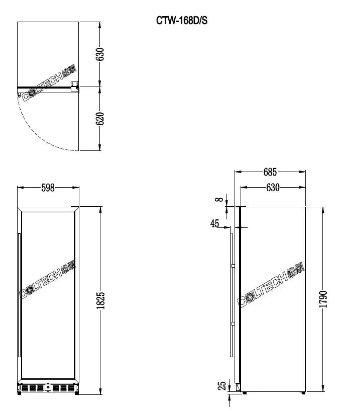 
155 Bottles Dual Zone Wine Cooler Fridge with Compressor Cooling System 
