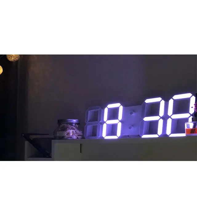  Display Brightness Levels Watches Nightlight S 3D LED Wall Clock Snooze Home