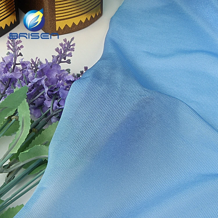 Soft Breathable Blue Textile Thin Scuba Fabrics For Dress