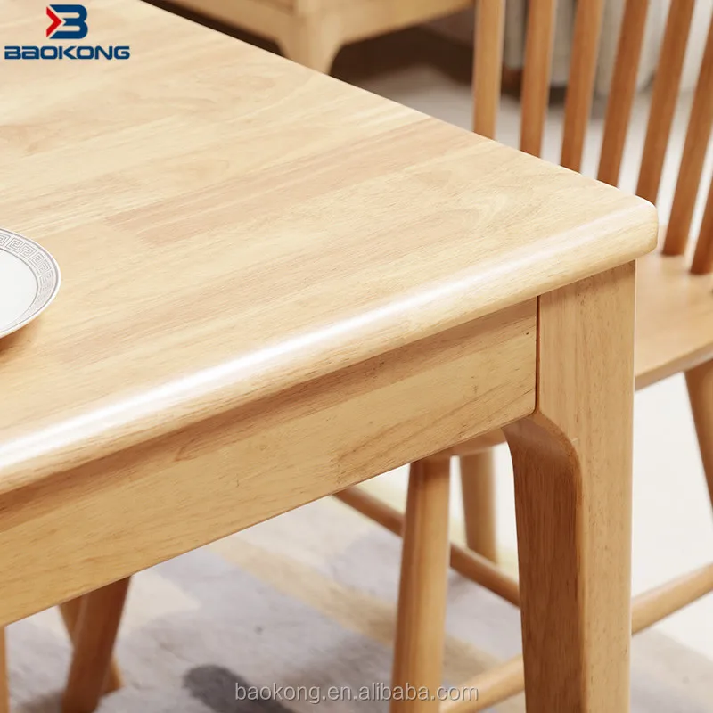 Compact Flat Dining Room Sets Wooden Table With 6 Chairs