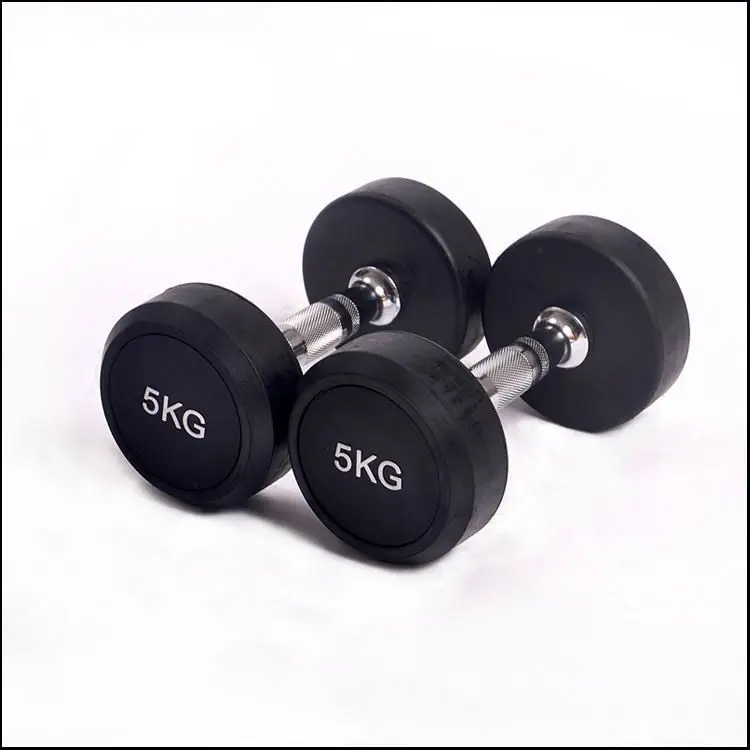 Professional New Style Gym Fitness EquipmentExercise Fixed Rubber Dip Dumbbell Sets