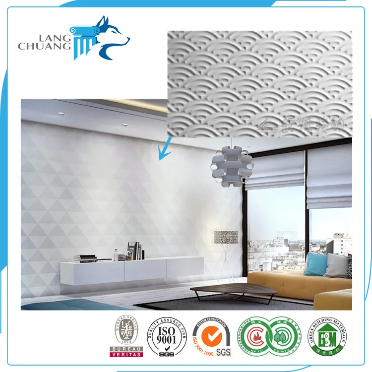 Elegant Design For Villa Interior Light Weight Plaster Embossed Matter Wall Panel