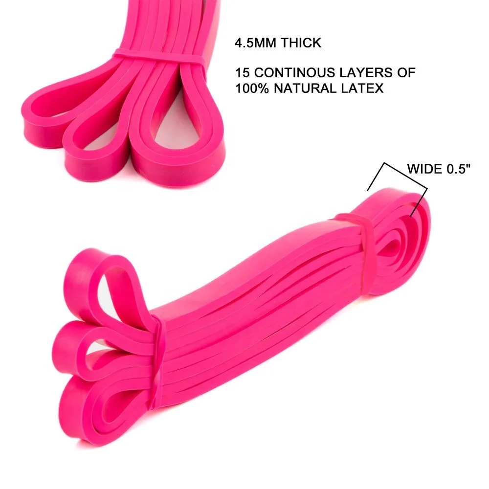 100% Latex Custom Printed Heavy Duty  Loop Pull UP  Resistance Bands