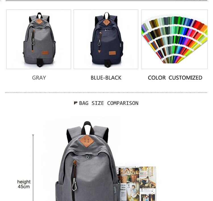 China factory eco-friendly canvas backpack bag