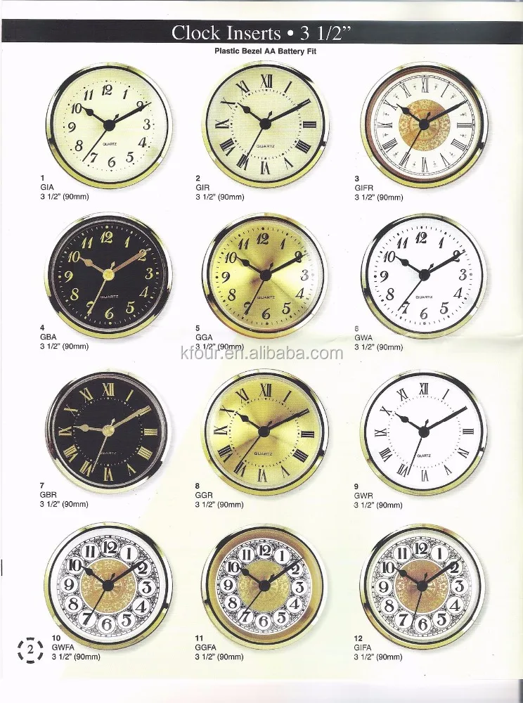 90mm quartz clock insert clock head with plastic bezel