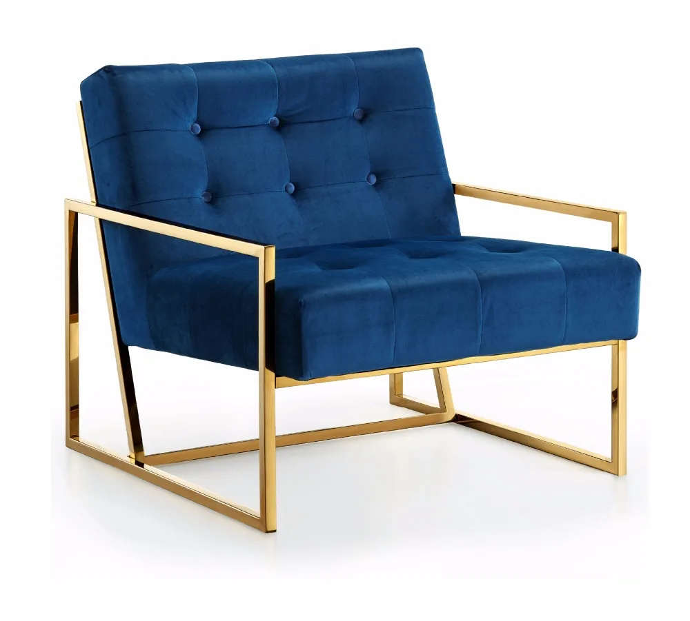 
Pierre gold chair / velvet fabric gold chair 