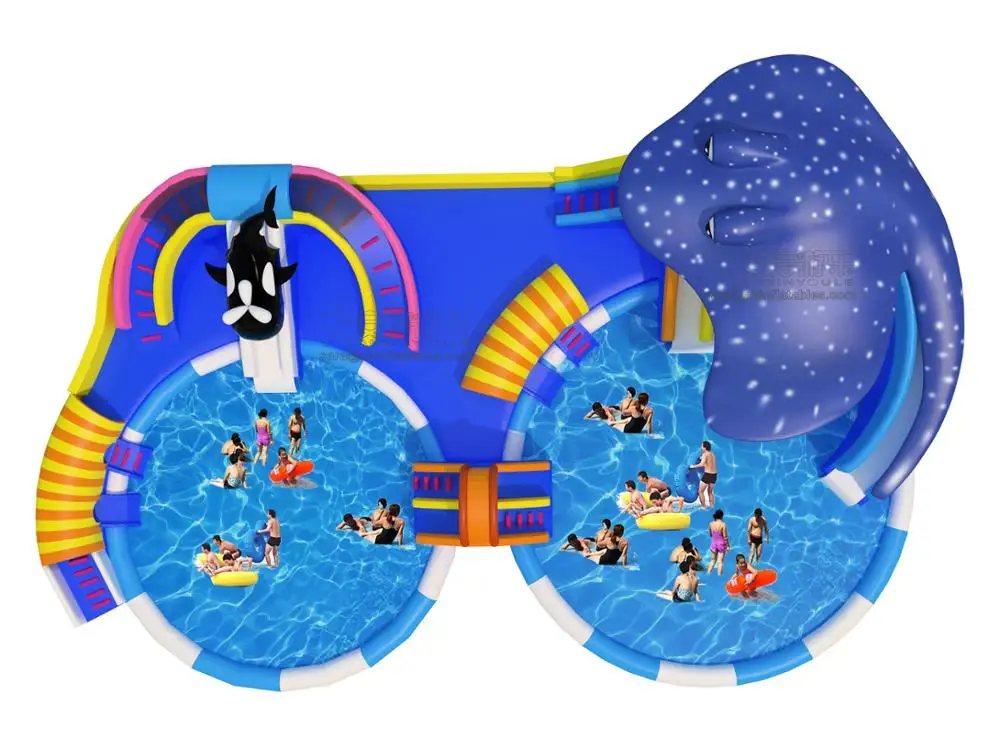 NEW inflatable Manta water park mobile aqua park equipment cheap inflatable water park