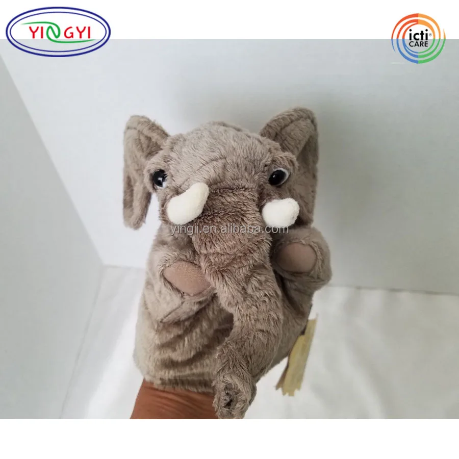 A238 серый зоопарк, друзья, Ручные куклы, слон, плюшевые животные, игрушка, Пальчиковый театр, слон, марионетка