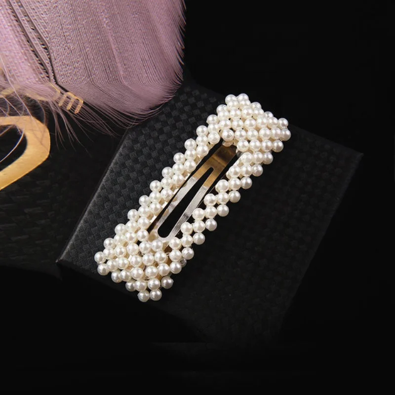 Лидер продаж, модная металлическая заколка для волос из сплава BB, фабрика yiwu, Корейская жемчужная заколка для волос для женщин и девушек, набор заколок для волос