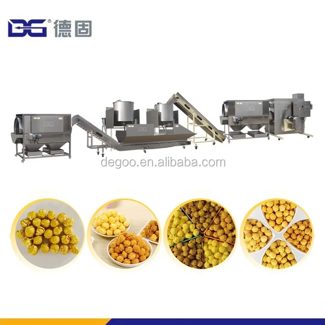 Made in China Large scale making machine of popcorn/Factory industrial caramel popcorn production line