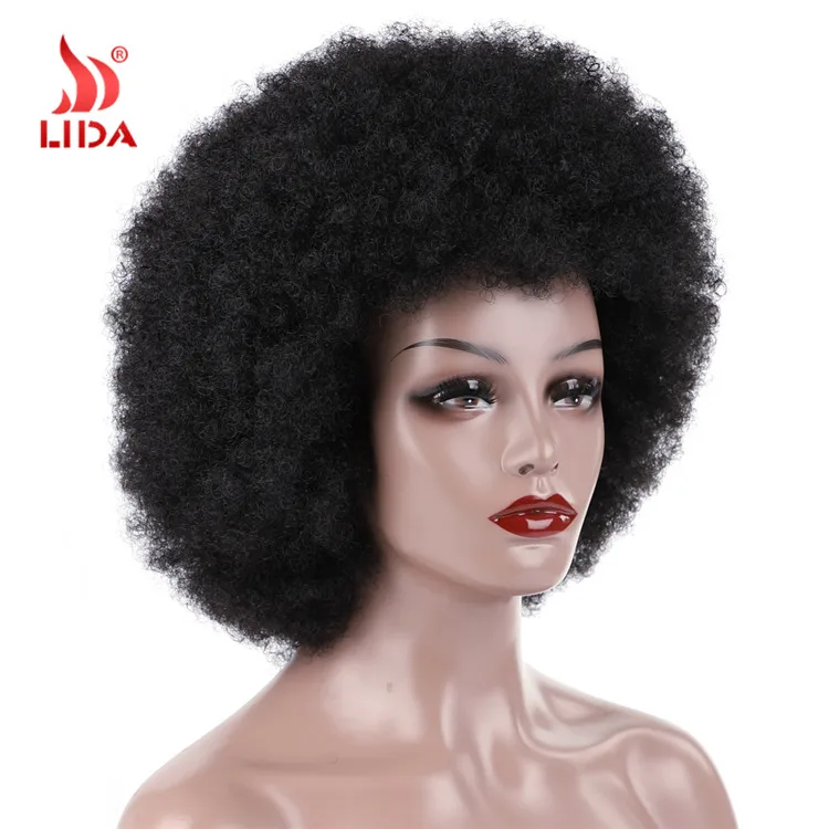 
Lida Synthetic YAYA wig 16inch long full round Afro Kinky Curly for man and women 6622 Wigs 