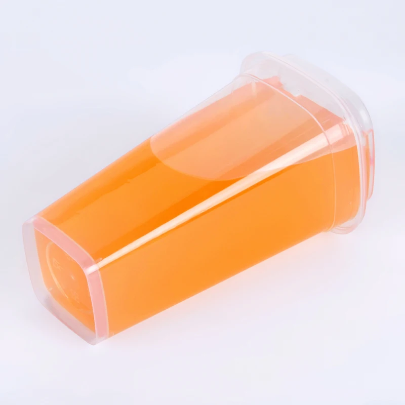 
Square 500ml plastic milkshake PP cup disposable hard boba bubble tea cup pearl milk tea plastic drinking cup 
