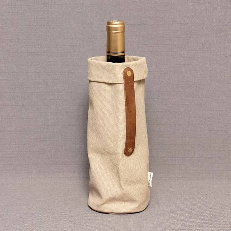 glass carrier wine bottle gift bag blank canvas protector wine travel tote bag
