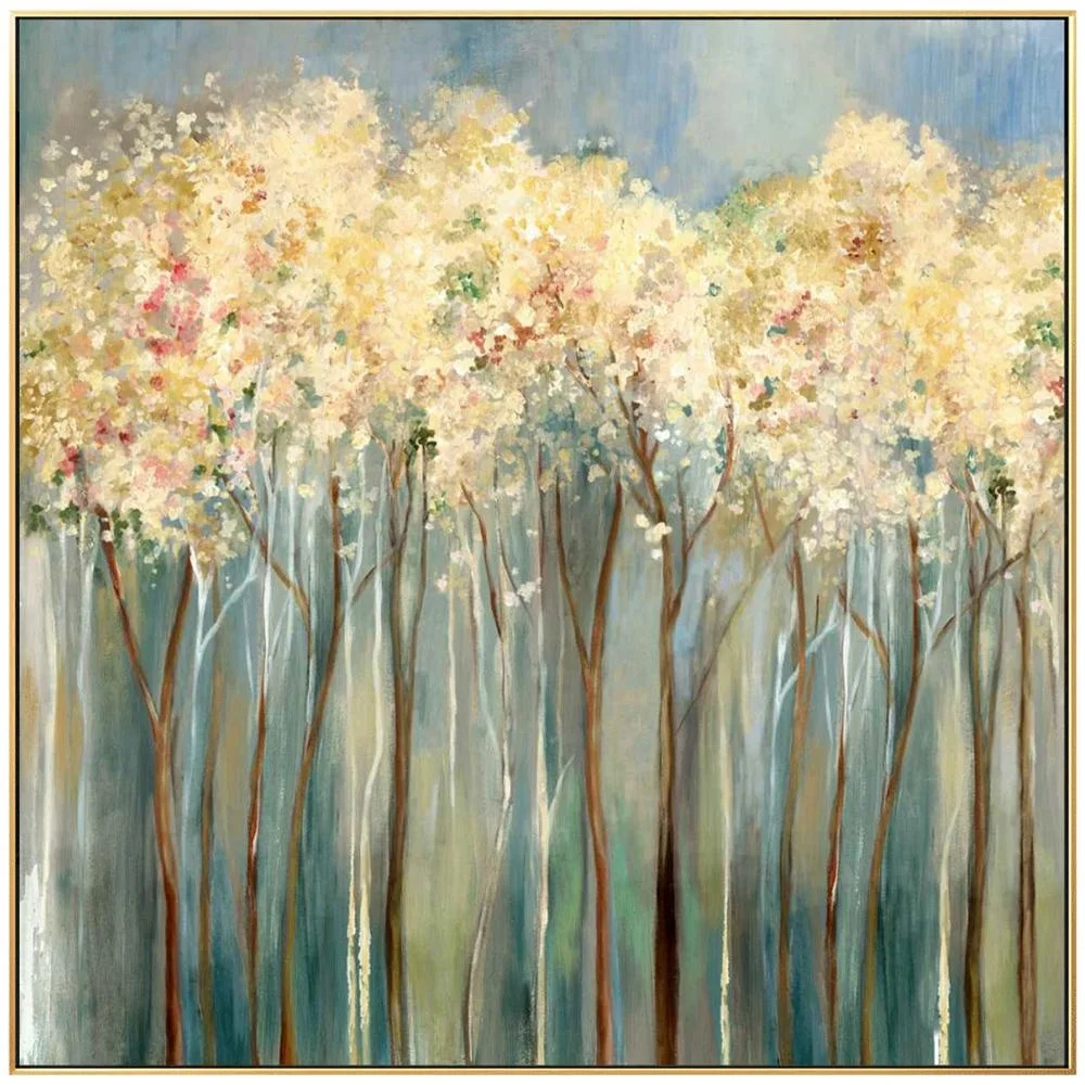 
Modern abstract landscape canvas printing hot selling beautiful thick tree painting print for wall art home decor 