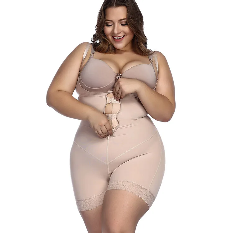 
Adjustable 3 Hooks High Waist Tummy Control Women Full Slimming Body Shaper Plus Size Shapewear 