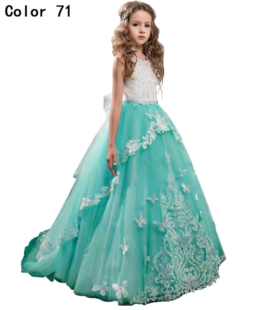 princess latest girls dress design kids evening dress prom ball gown light purple flower girls dress for 7 year olds