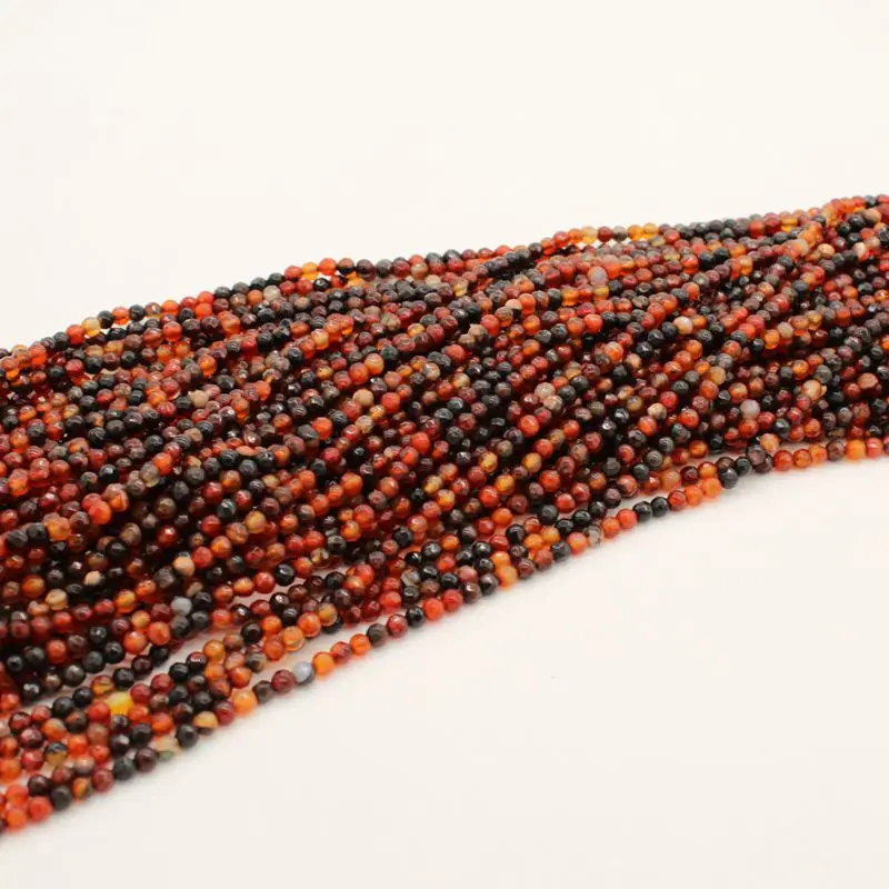 wholesale high quality natural stone  faceted 4mm onyx gemstone bead