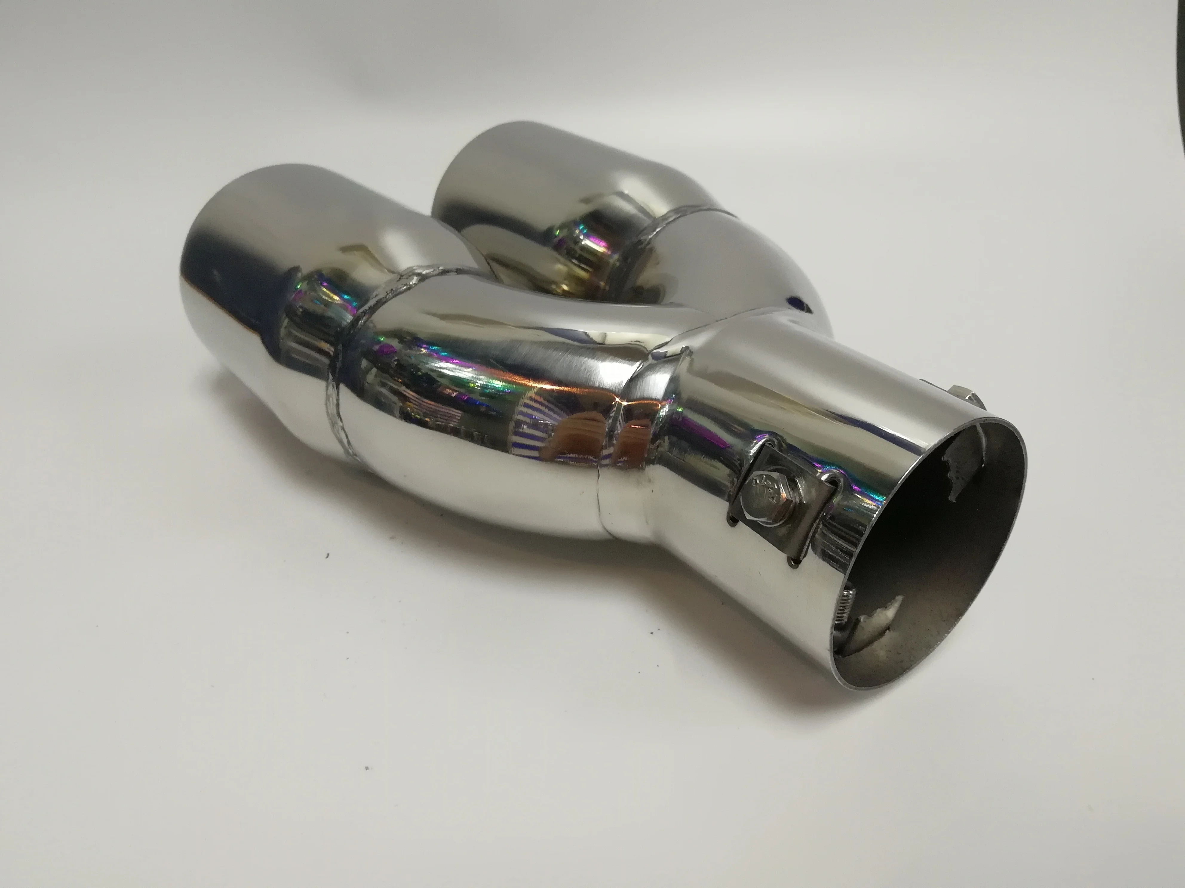 
car muffler tip Dual 2.5 inches Inlet Round Flat Exhaust tail Pipe Tips-YFX-0128 