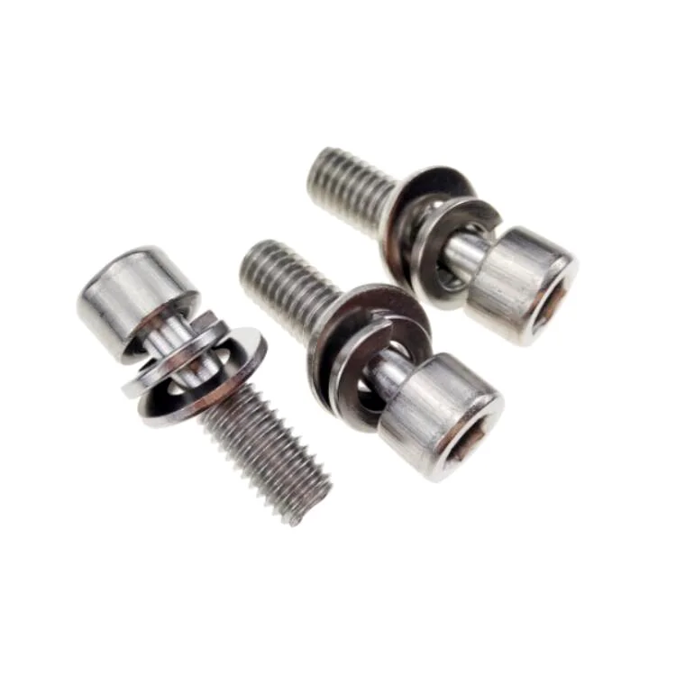 Hex Socket Head Cap SEMS Screws Stainless Steel Fastener M8 Assembled Flat Washer & Spring Washer
