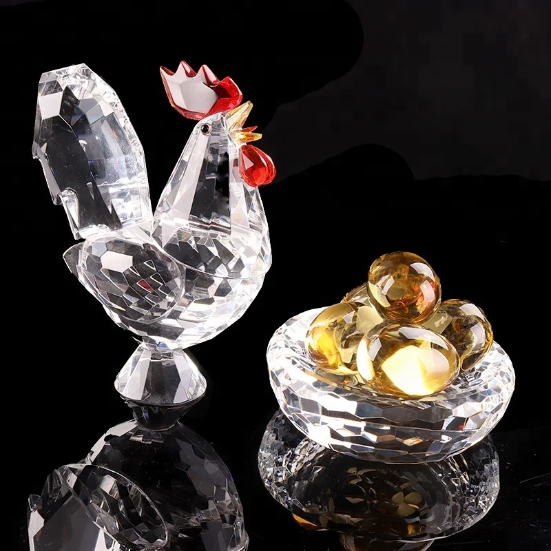 K9 Crystal Chinese Zodiac Chicken Animal for home decoration gifts