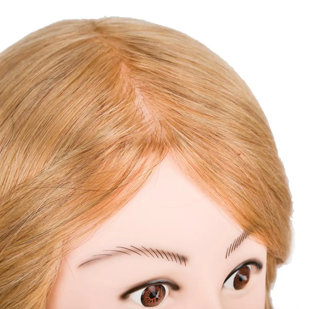 22inch 100%human hair mannequin hairdresser head for barber