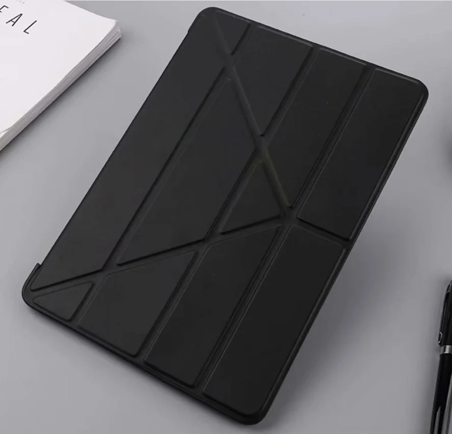 Leather smart flip kids tablet silicone case cover for iPad
