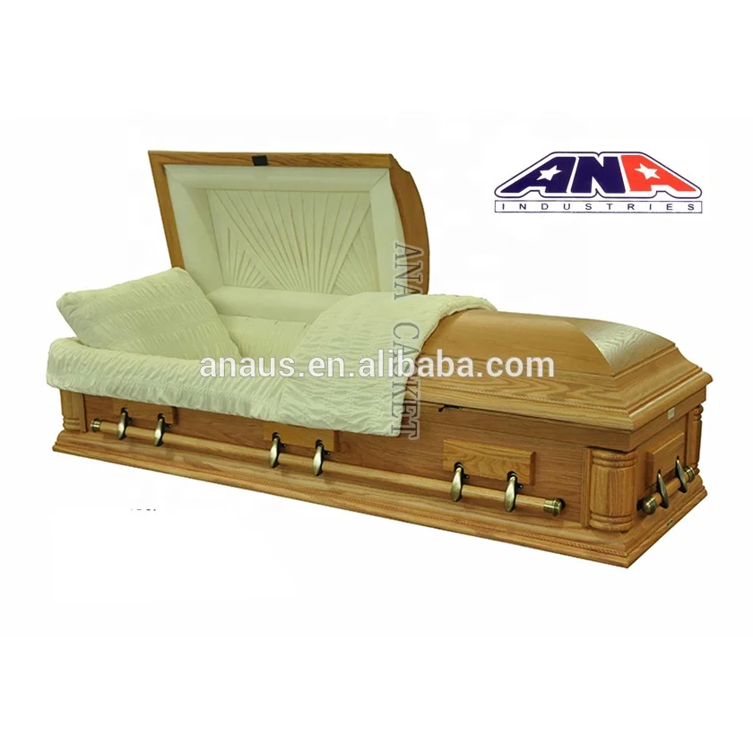 ANA Funeral Supplies American Style Adult Wood Oak Casket for Sale