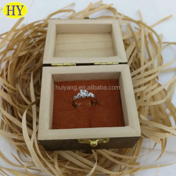 Custom diy hinged wood jewelry storage packaging boxes hot sale luxury wedding wooden gift box for rings