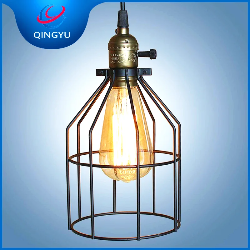 Industrial Vintage Style Light Cage Lampshade Metal Lamp Guard for Pendant String Lights