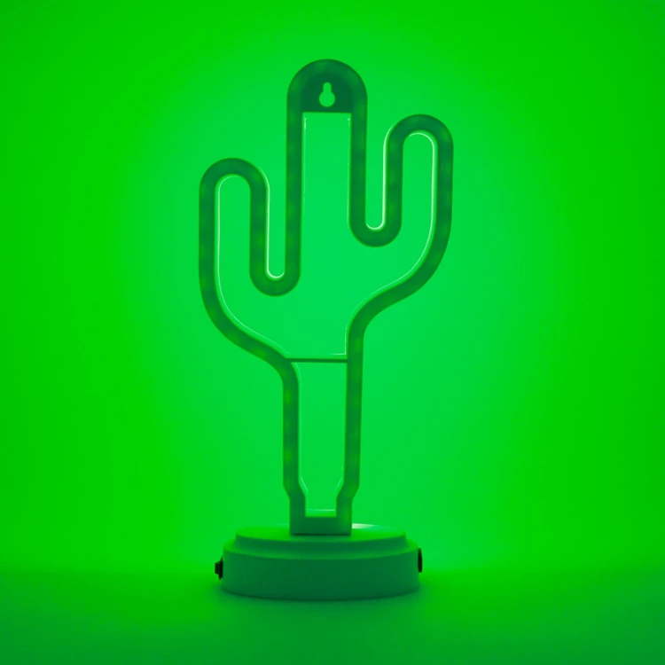 hot sale desktop decorative led cactus neon lamp light