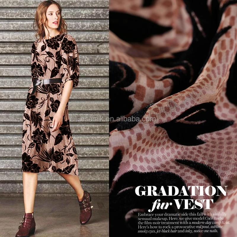 Hollow Burnout Silk Velvet Fabric