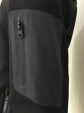 
Windproof Water Resistant Zip-Front Hood Fleece-Lined Warm-up Softshell Jacket 