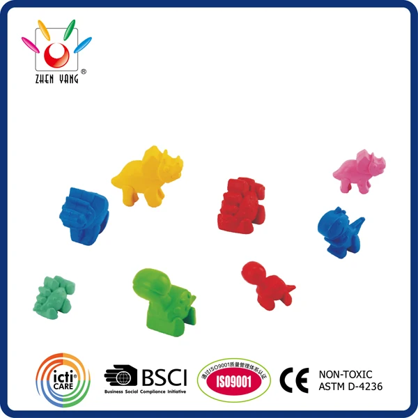 DINO SHAPED CRAYON SET IN POLYBAG