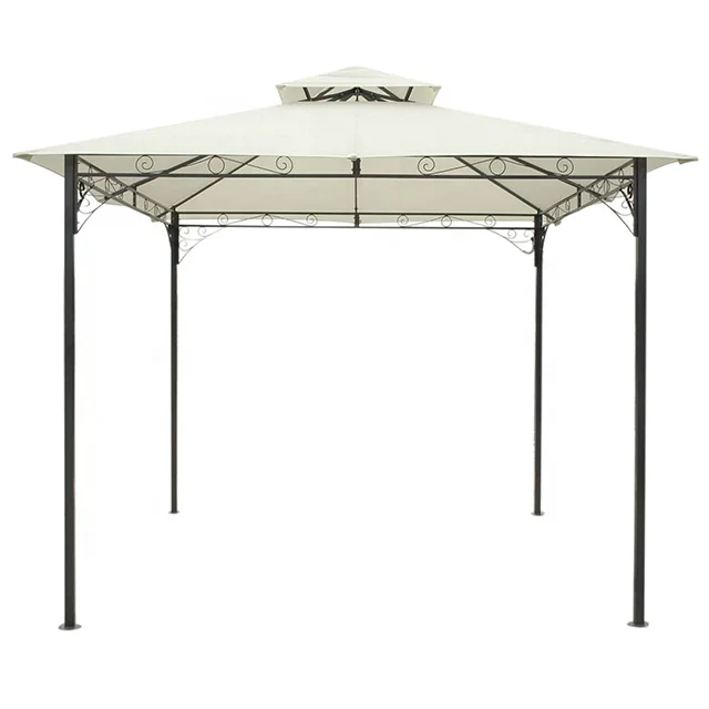 3x3M Steel double roof gazebo with sidewall curtains