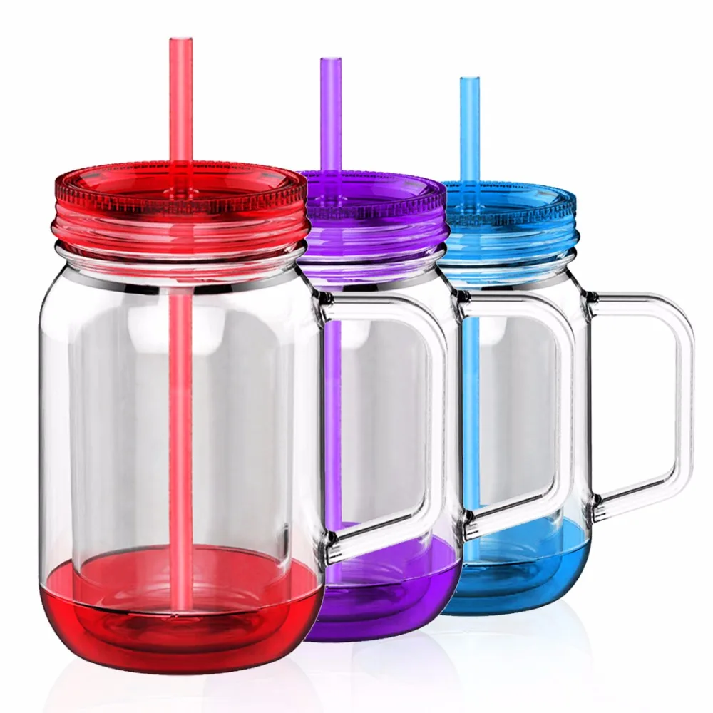 
Good Quality china product 16OZ Drinking plastic mason jars wholesale 