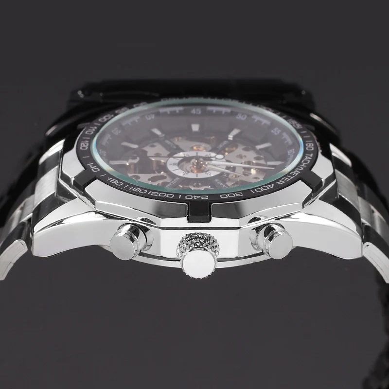 T-winner Skeleton Automatic Mechanical Stainless Steel Bracelet Watches For Men Sales Online