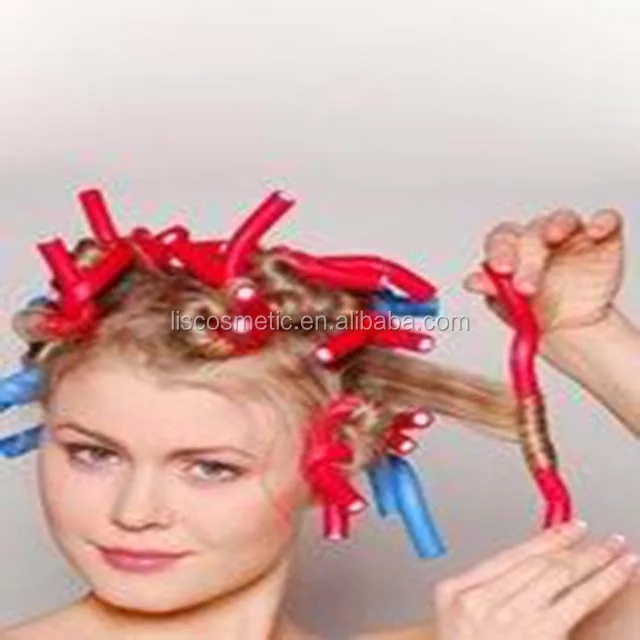 Factory whole sale fashional Rubber bendy foam hair rollers for hair curling at home