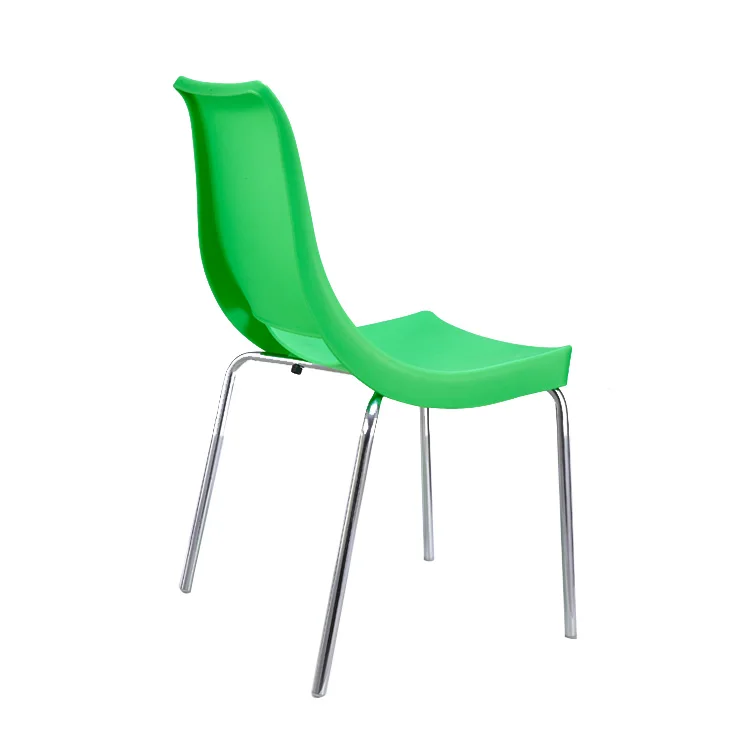 Коммерческая столовая стекируемые PP пластиковые стулья с металлическими ножками