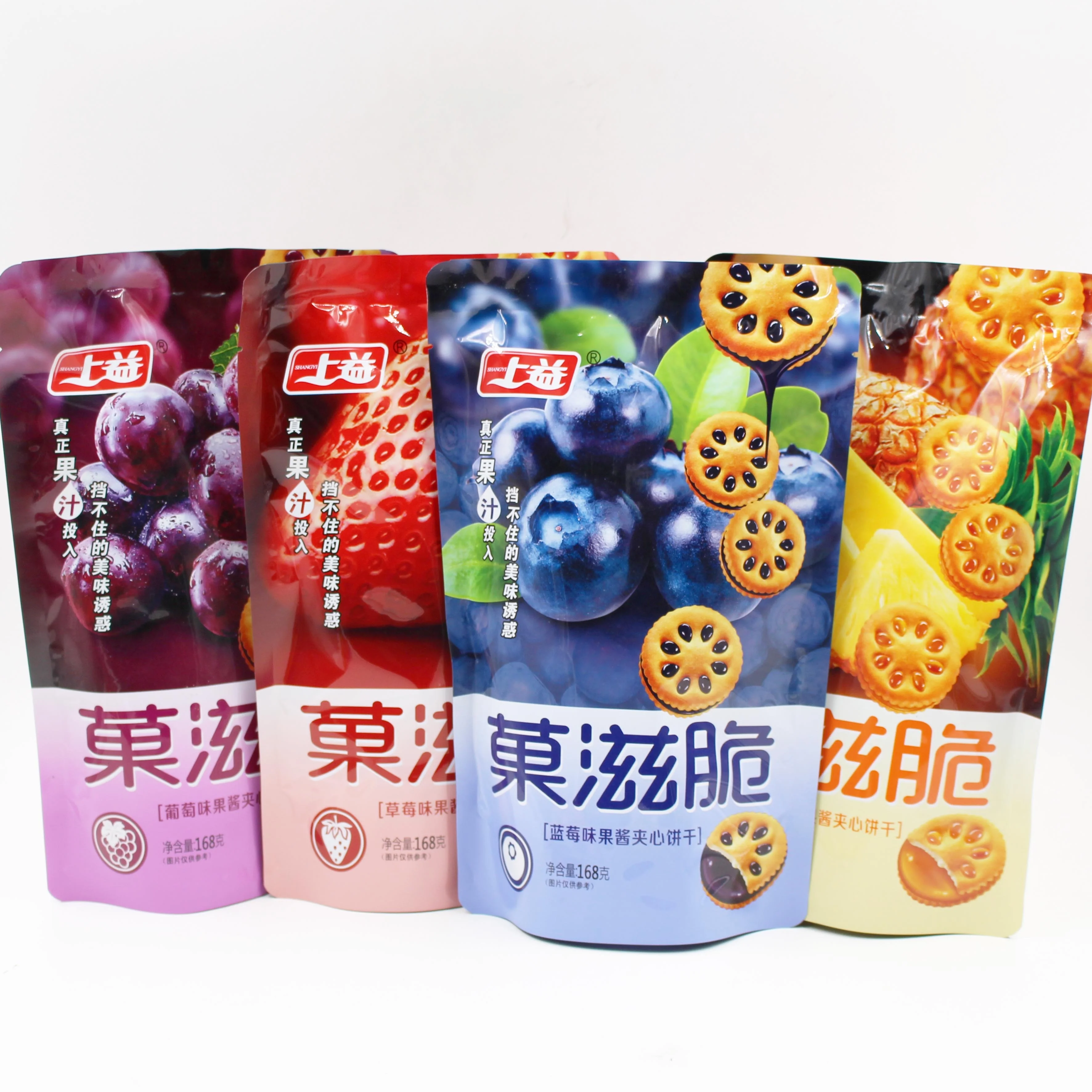 OEM 168 г Guozicui, печенье с наполнителем из джема, клубника, ананас, сэндвич, оптовая продажа, торт и печенье с печатным мешком