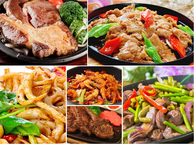 Square Korean Grilled Plate Double Ear Cast Iron Plate