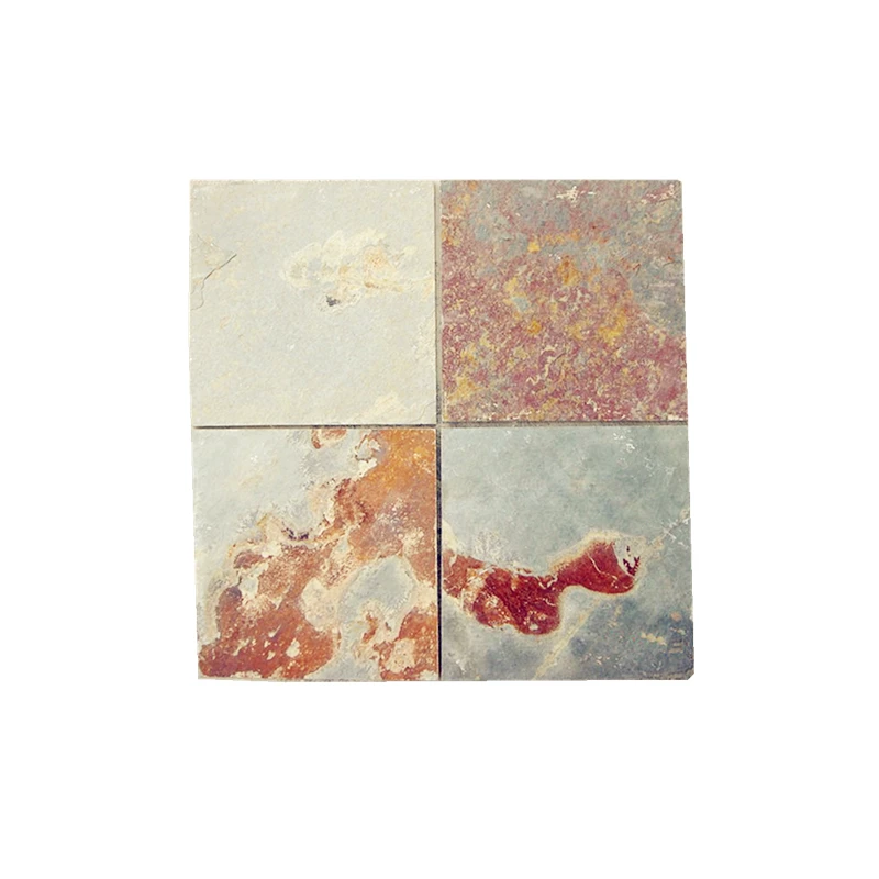 China Jiangxi Rusty slate outdoor wall panel rusty square stone tile natural surface terrace flooring tiles