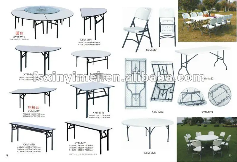Rectangular portable folding table and chair set high quality for picnic