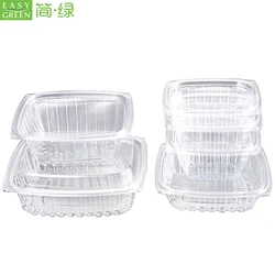 Easy Green Plastic Clear Large Lunch Fruit Salad Blister Packaging Box/Bowl To Go With Lid